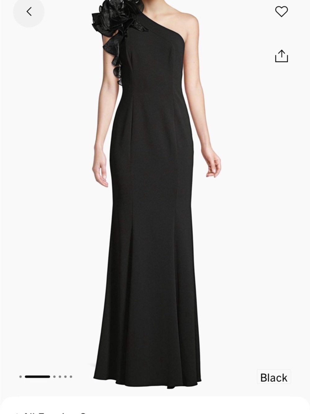 Aidan Mattox Black One-Shoulder Evening Gown - Picture 2 of 10